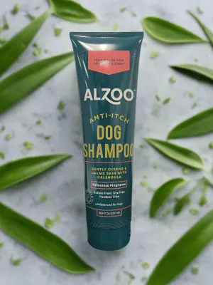 🌿 ALZOO Plant-Based Anti-Itch Dog Shampoo – Soothing Relief with Palmarosa 🌸