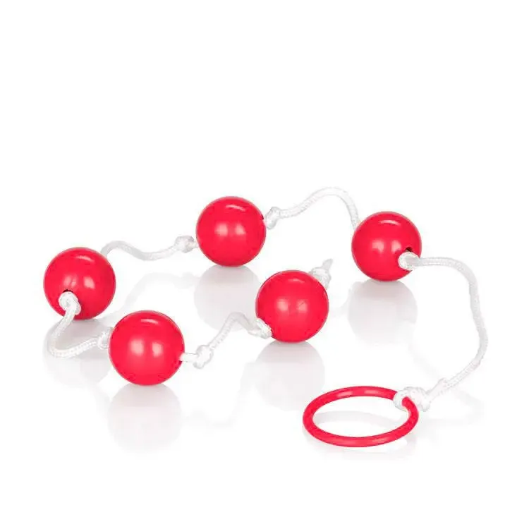 14-inch Colt Red Pleasure Anal Beads with Easy-retrieve Ring