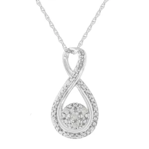 .925 Sterling Silver Diamond Accent Infinity 18" Pendant Necklace