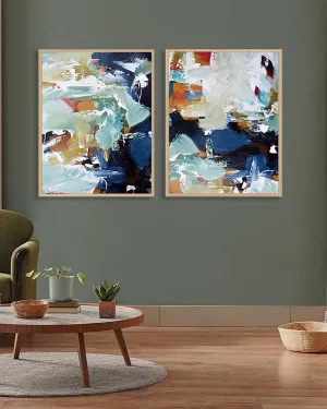 Abstract River Canvas Set Of 2