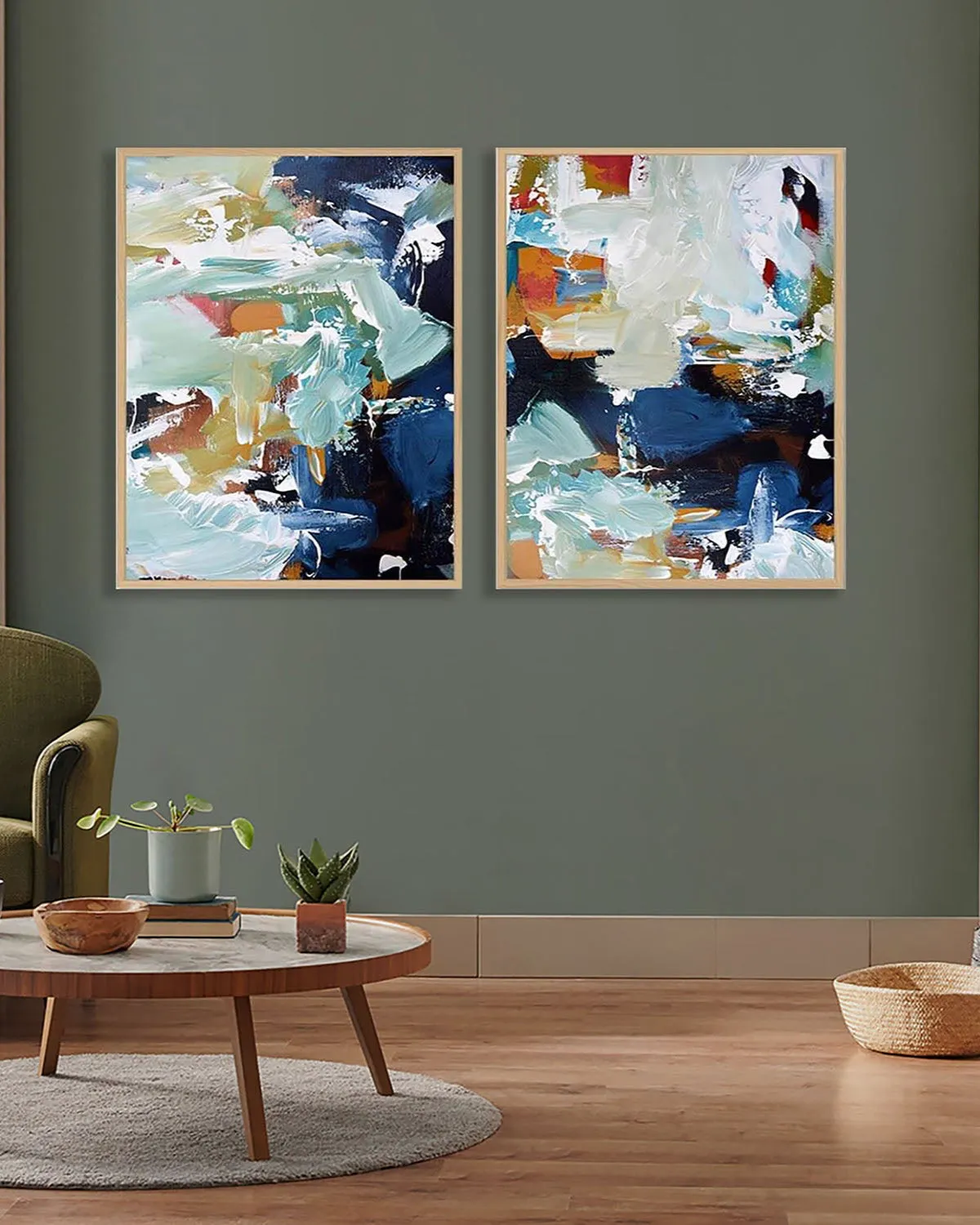 Abstract River Canvas Set Of 2