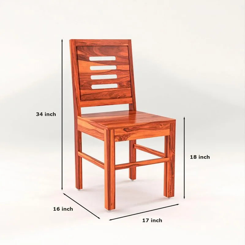 ADOUER WOOD Solid Sheesham Wood 4 Seater Dining Table Set with 3 Chairs and 1 Bench for Dining Room Home (Honey Finish)