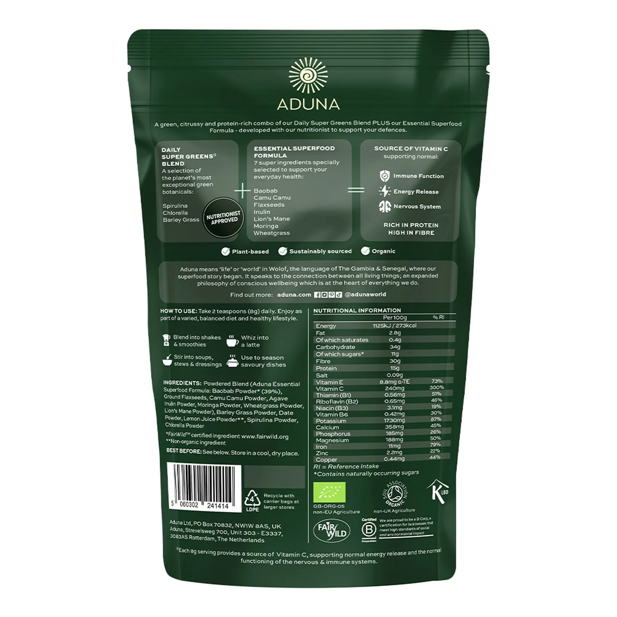 Aduna Super Greens Powder (250g)