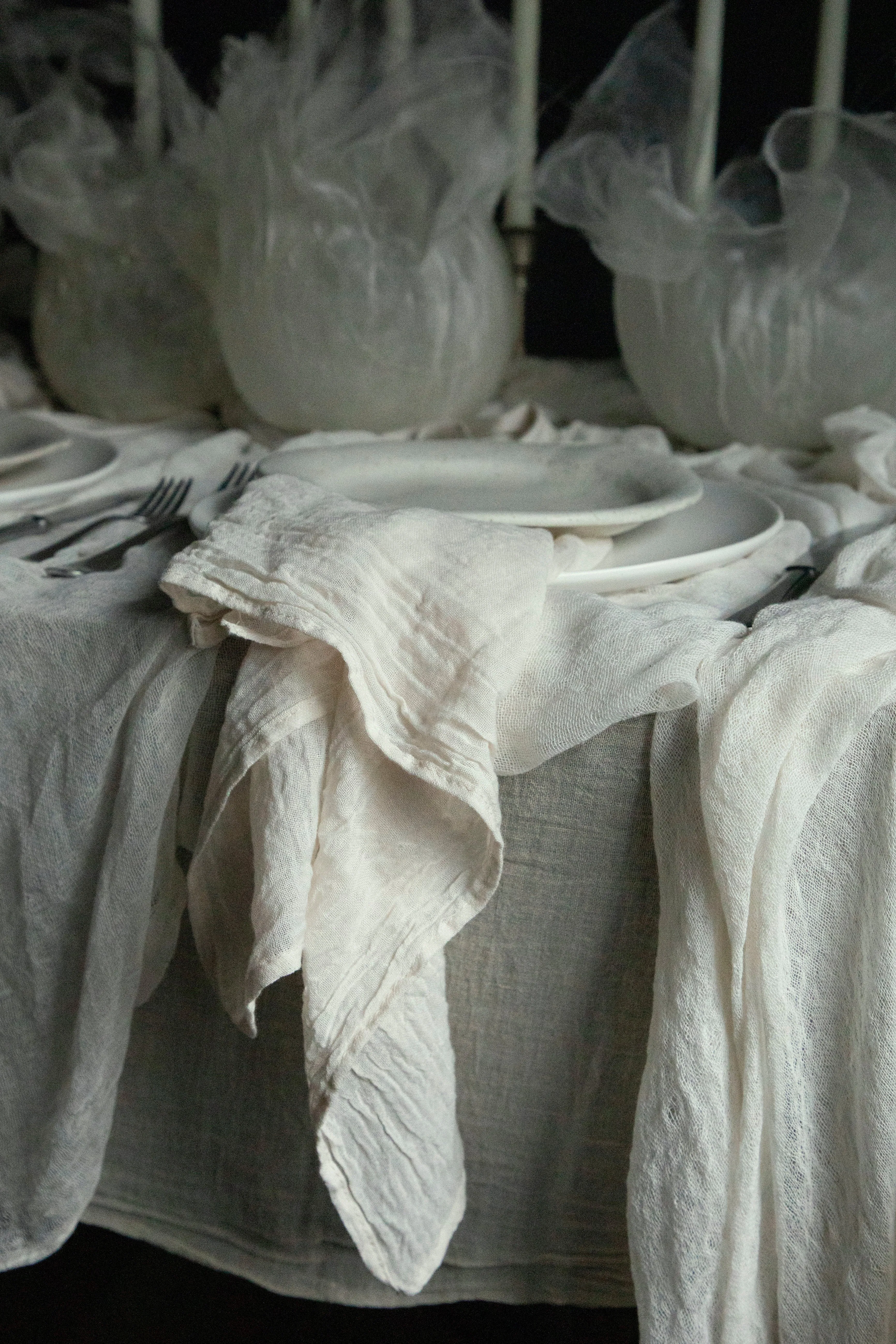 Antique White Napkins / Finished Edge {Tight Weave}