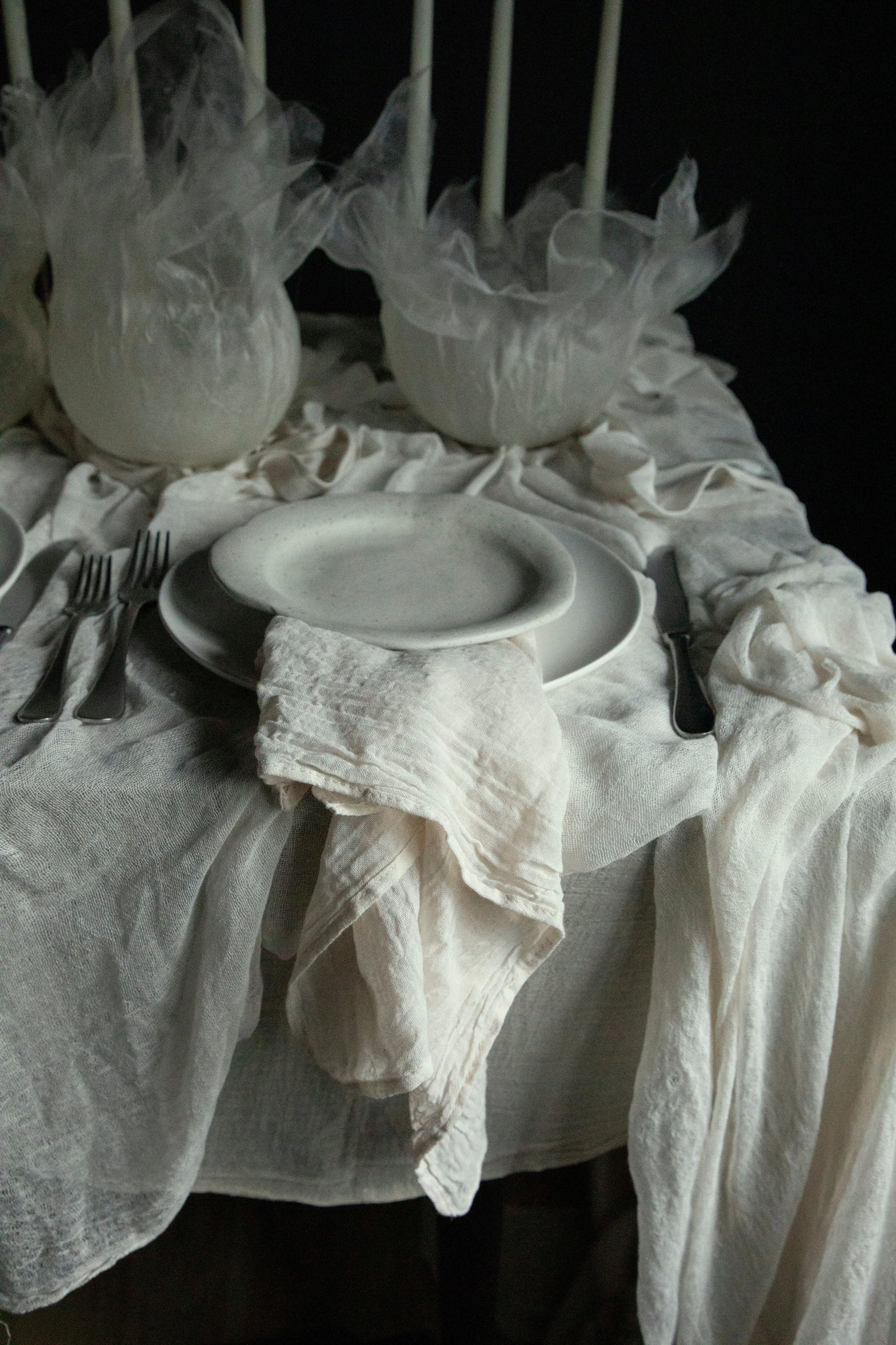 Antique White Napkins / Finished Edge {Tight Weave}