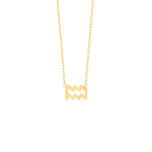 Aquarius Zodiac Sign Necklace