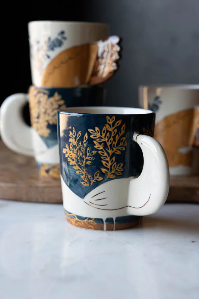 Beautiful Blue & White Bird Mug