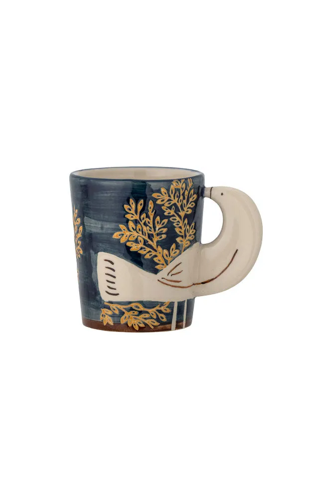 Beautiful Blue & White Bird Mug