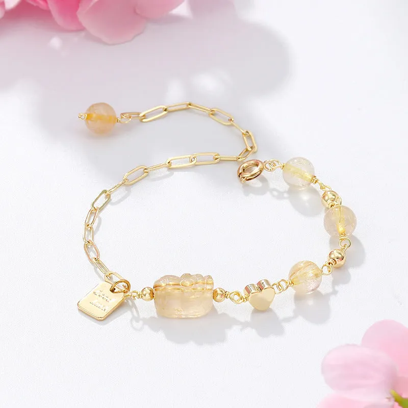 Blonde Crystal Sterling Silver Bracelet