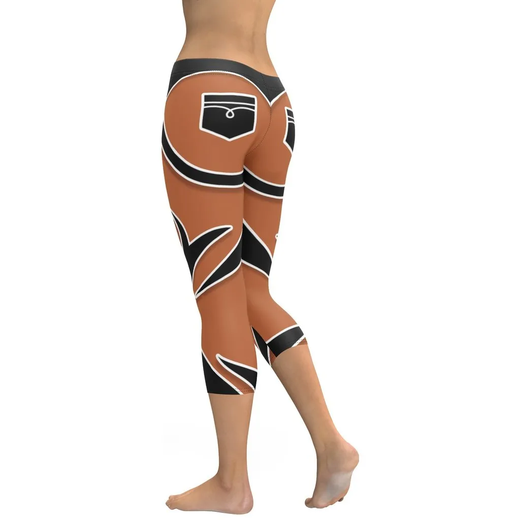 Bold Cut Outs Medium Brown Capris