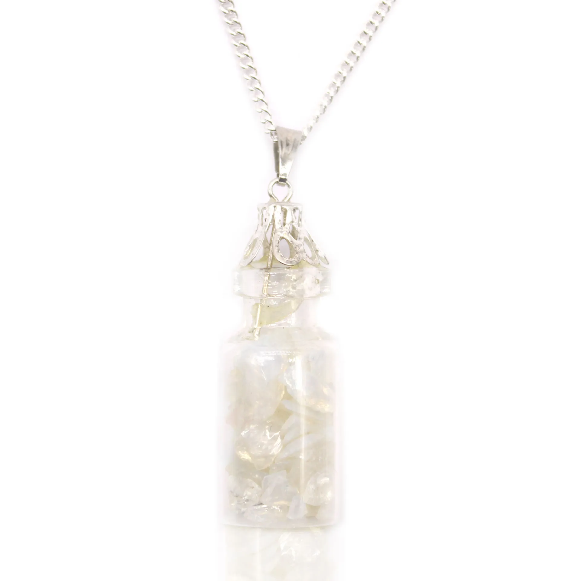 Bottled Gemstones Necklace - Mesmerizing Opalite Pendant