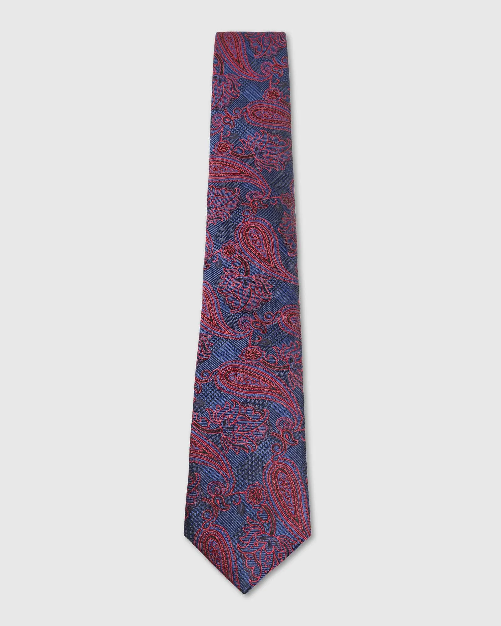 Boxed Combo Printed Tie With Pocket Square And Cufflink In Maroon - Toad