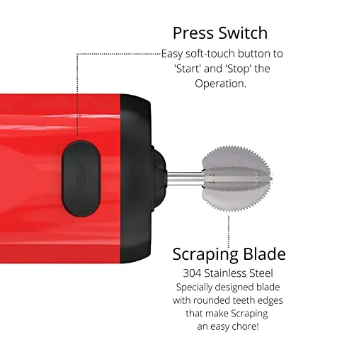 Brewine Coconut Scraper & Citrus Press, 200 watts, Red