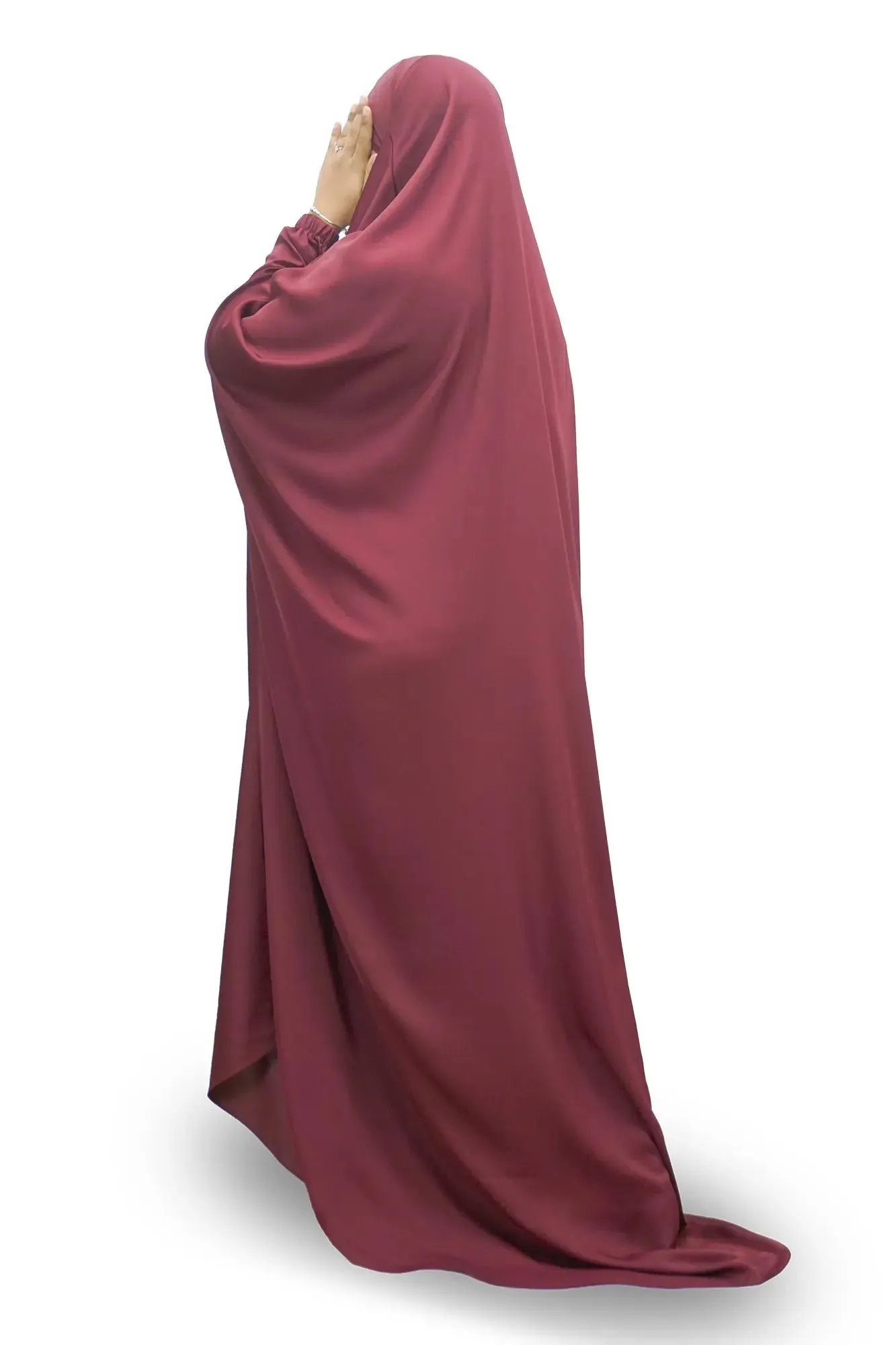 Burgundy One Piece Jilbab (Khimar)