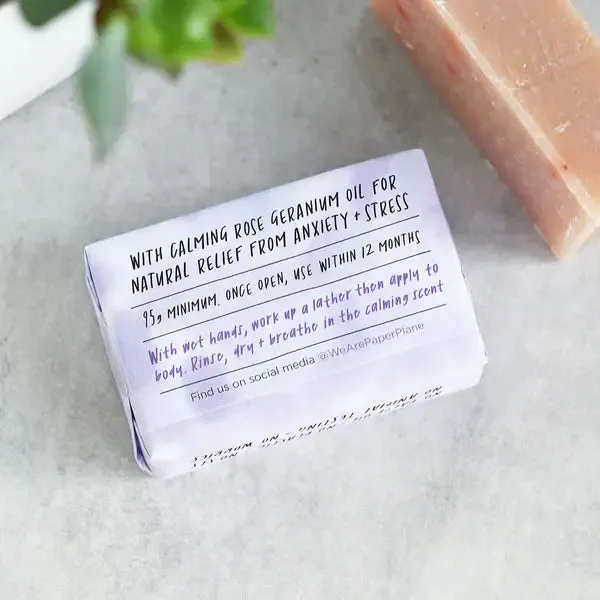 Calm Bar: Rose Geranium Soap by Paper Plane