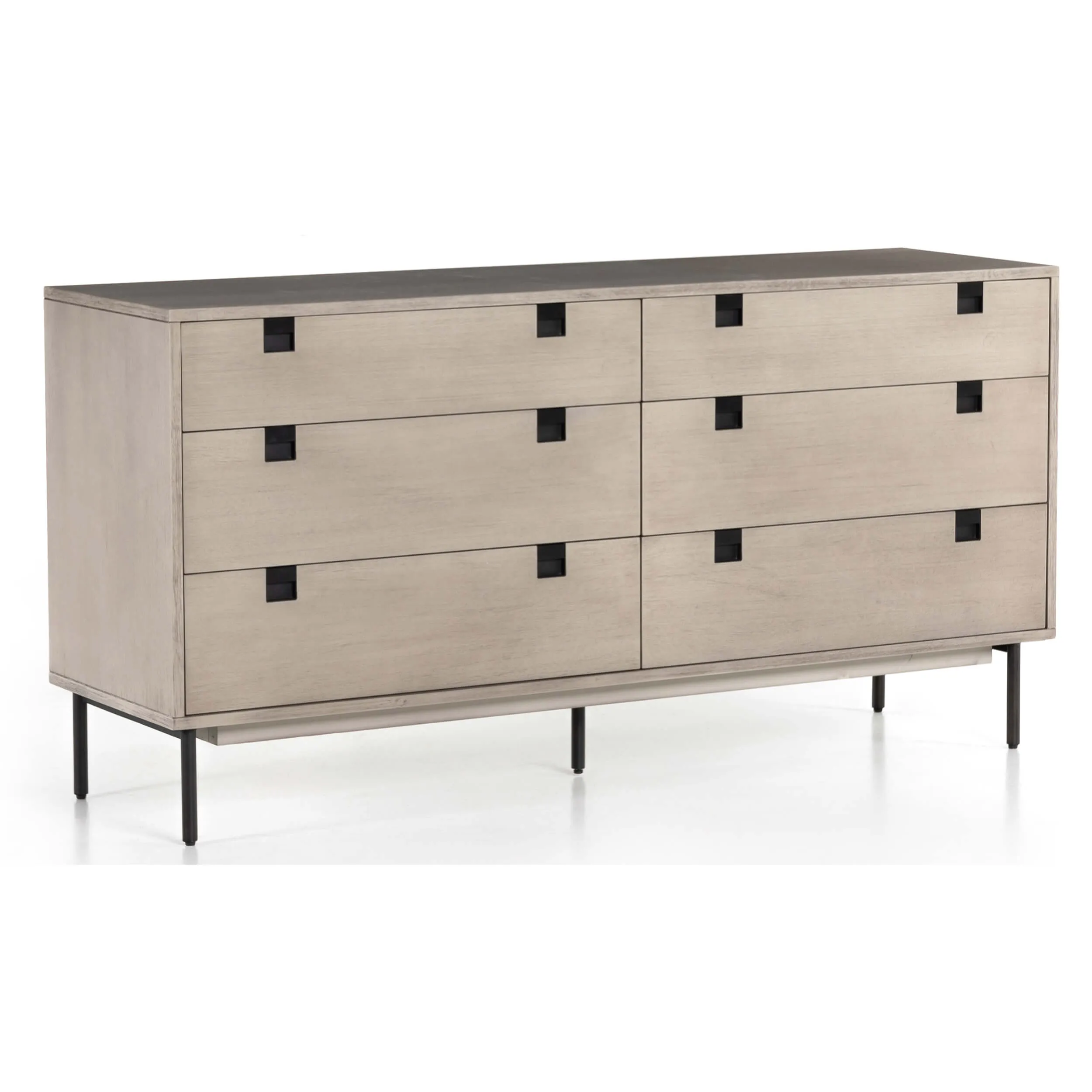 Carly 6 Drawer Dresser, Grey Wash