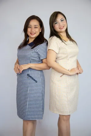 Collared Houndstooth Dress