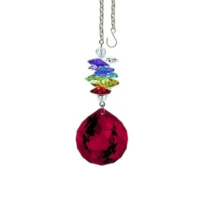 Crystal Ornament Bordeaux Crystal Ball Prism Colorful Swarovski Crystals 3-inch