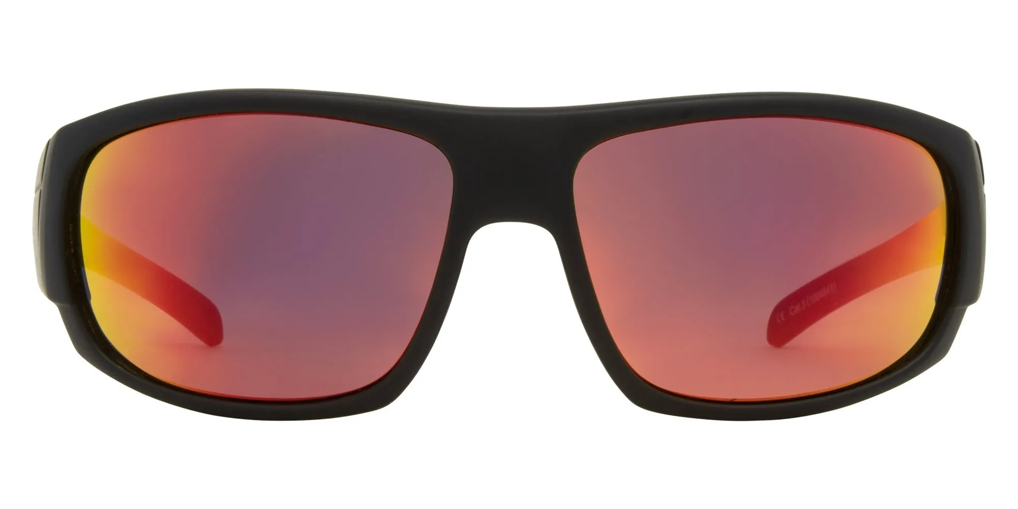 Drift Arcadian Polarised Sunglasses - Matt Black Frame, Grey lens with Red Iridium