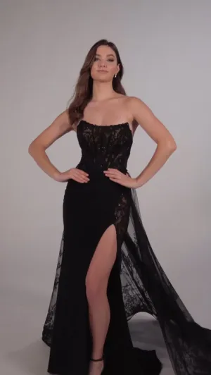 Ellie Wilde One Shoulder High Slit Prom Dress EW35031