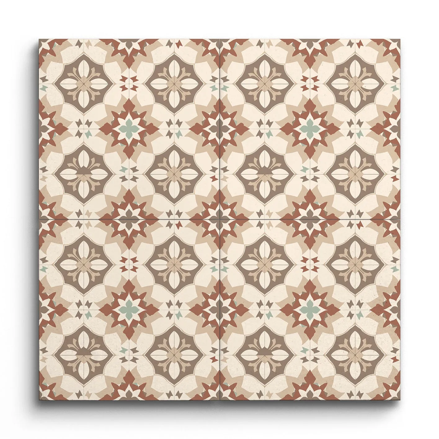 Encaustic Elegance: Timeless Floral Geometry