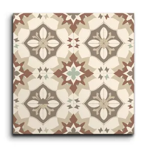 Encaustic Elegance: Timeless Floral Geometry
