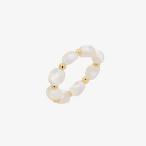 Freshwater pearl stretched ring