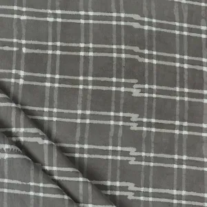 Handmade Grey Stripes Block Cotton Running Fabric