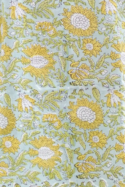 Lemon Mint Mojito Block Printed Night Suit