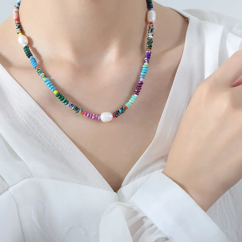 Luxurious Ethnic Fusion Natural Stone Necklace for Women by Planderful