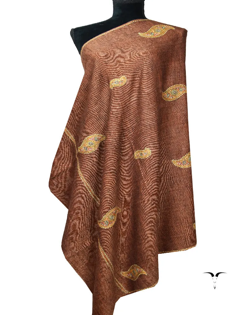Maroon Embroidery Pashmina Shawl 7137