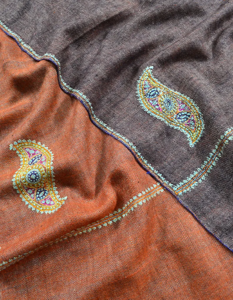 Maroon Embroidery Pashmina Shawl 7137