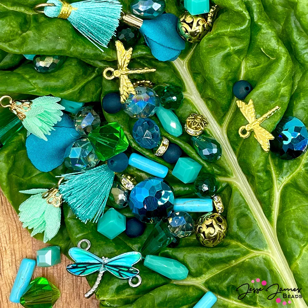 Mini Bead Mix in Swiss Chard
