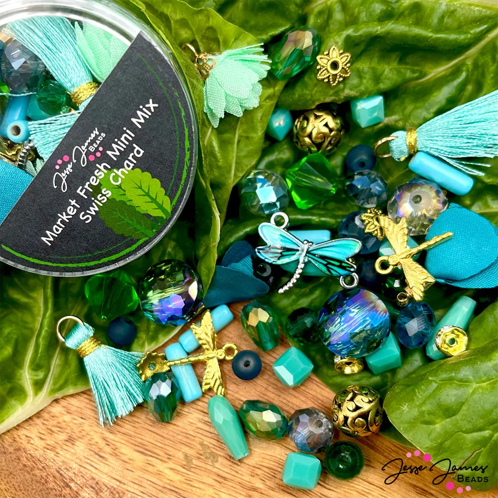 Mini Bead Mix in Swiss Chard