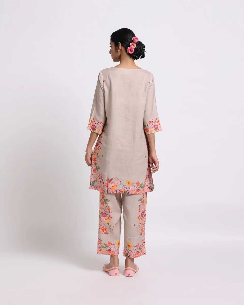 Mocha Romance Linen Co-ord Set for Women