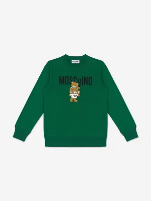 Moschino Kids Bear Logo Sweatshirt in Green