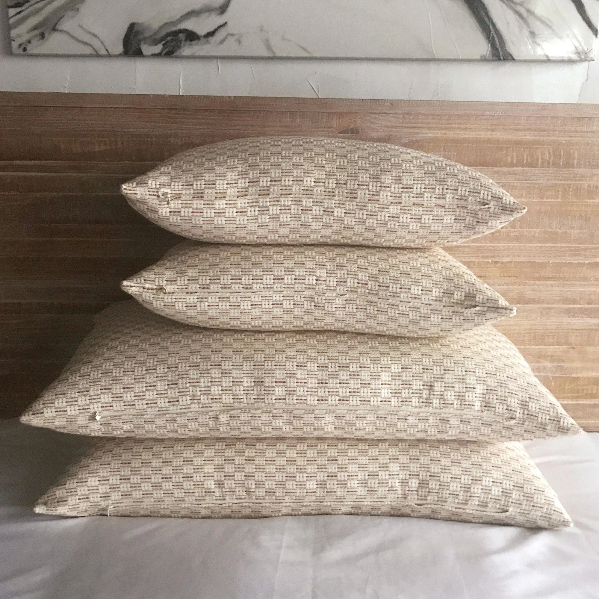 Neutral Rust Textured Woven King Sham Cover 21x37