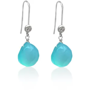 Ocean Blue Aquamarine Earrings for Courage