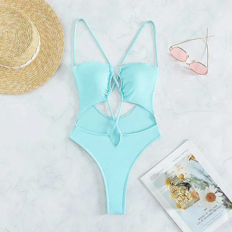 Ocean Breeze Elegance Einteiliger Badeanzug mit Cut-Outs