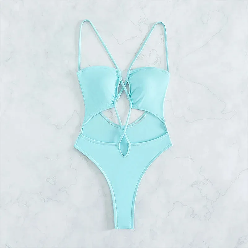 Ocean Breeze Elegance Einteiliger Badeanzug mit Cut-Outs