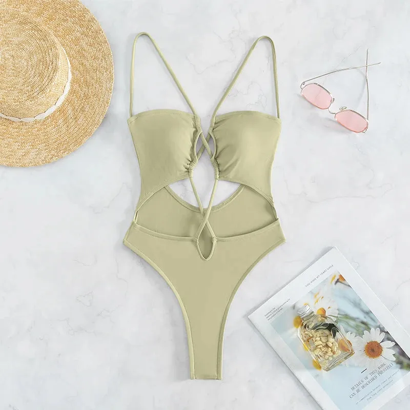 Ocean Breeze Elegance Einteiliger Badeanzug mit Cut-Outs