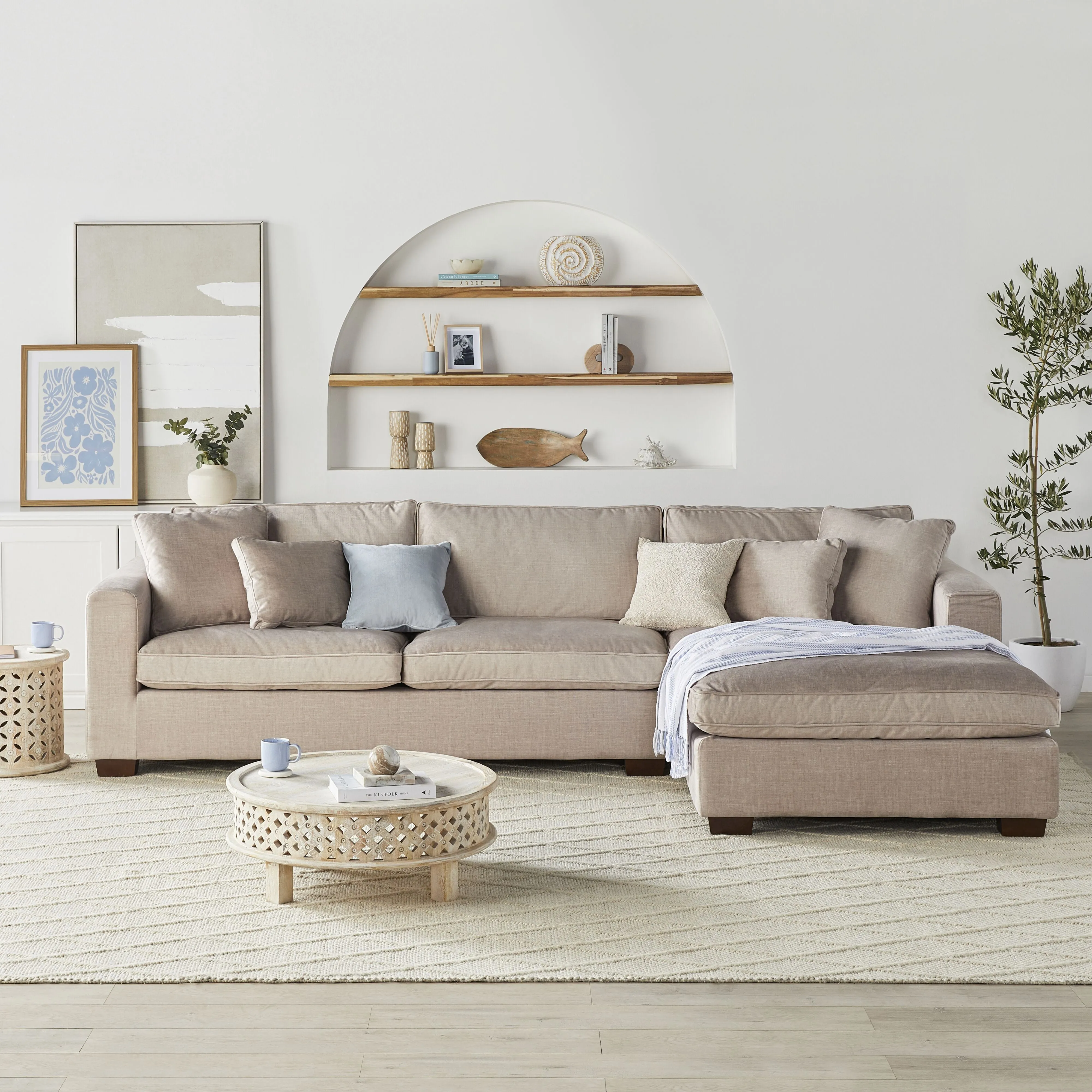 Portsea 4 Seater RHS Chaise Aura Pecan