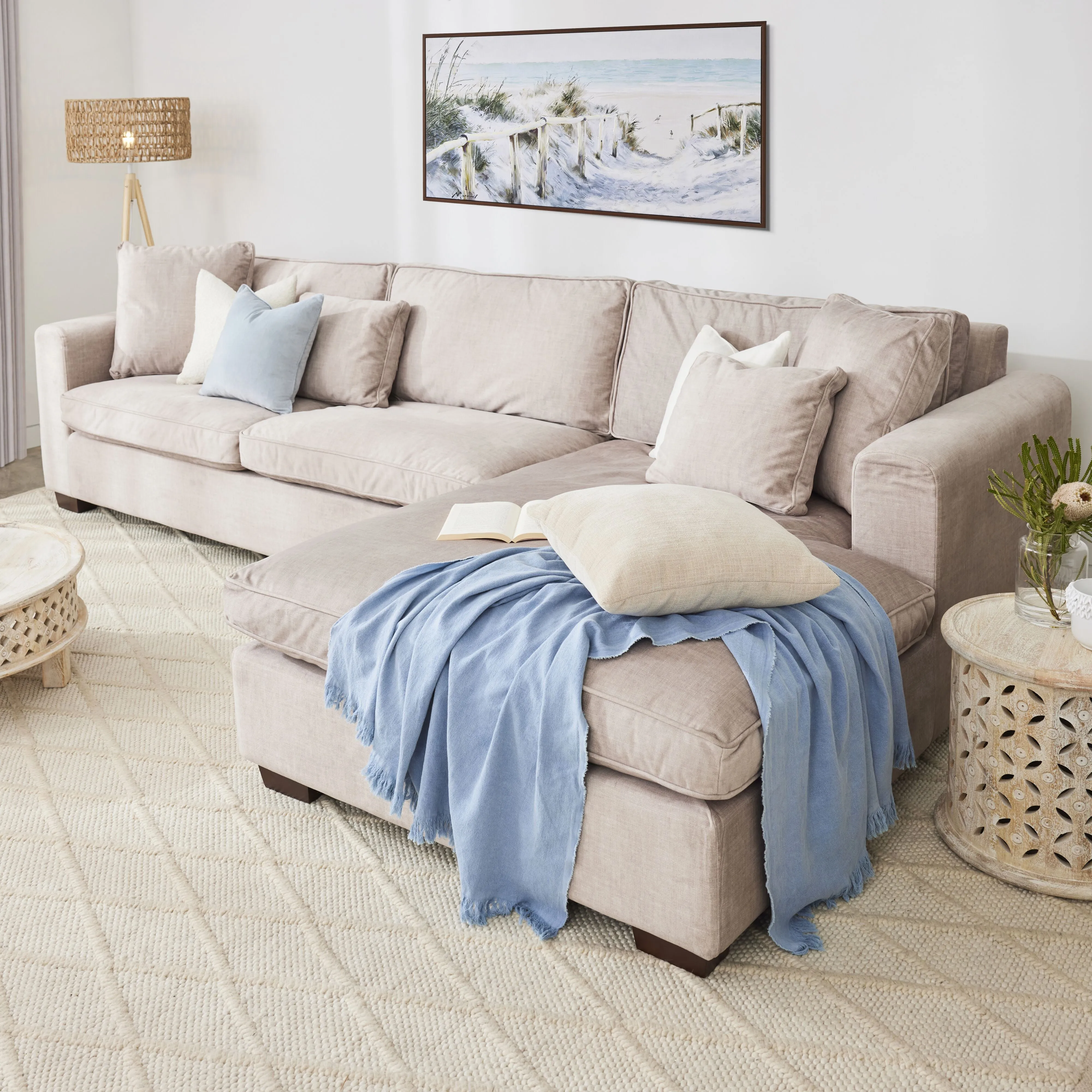 Portsea 4 Seater RHS Chaise Aura Pecan