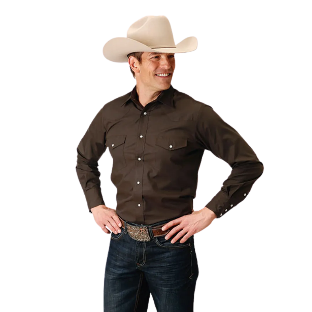 Roper Men's Solid Choc Brown Shirt