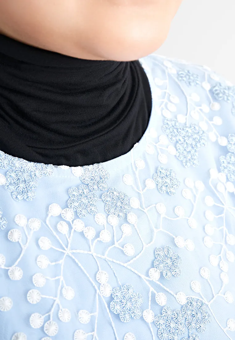Rozana Pre-Raya Romance Collection Lace Kurung Set - Light Blue