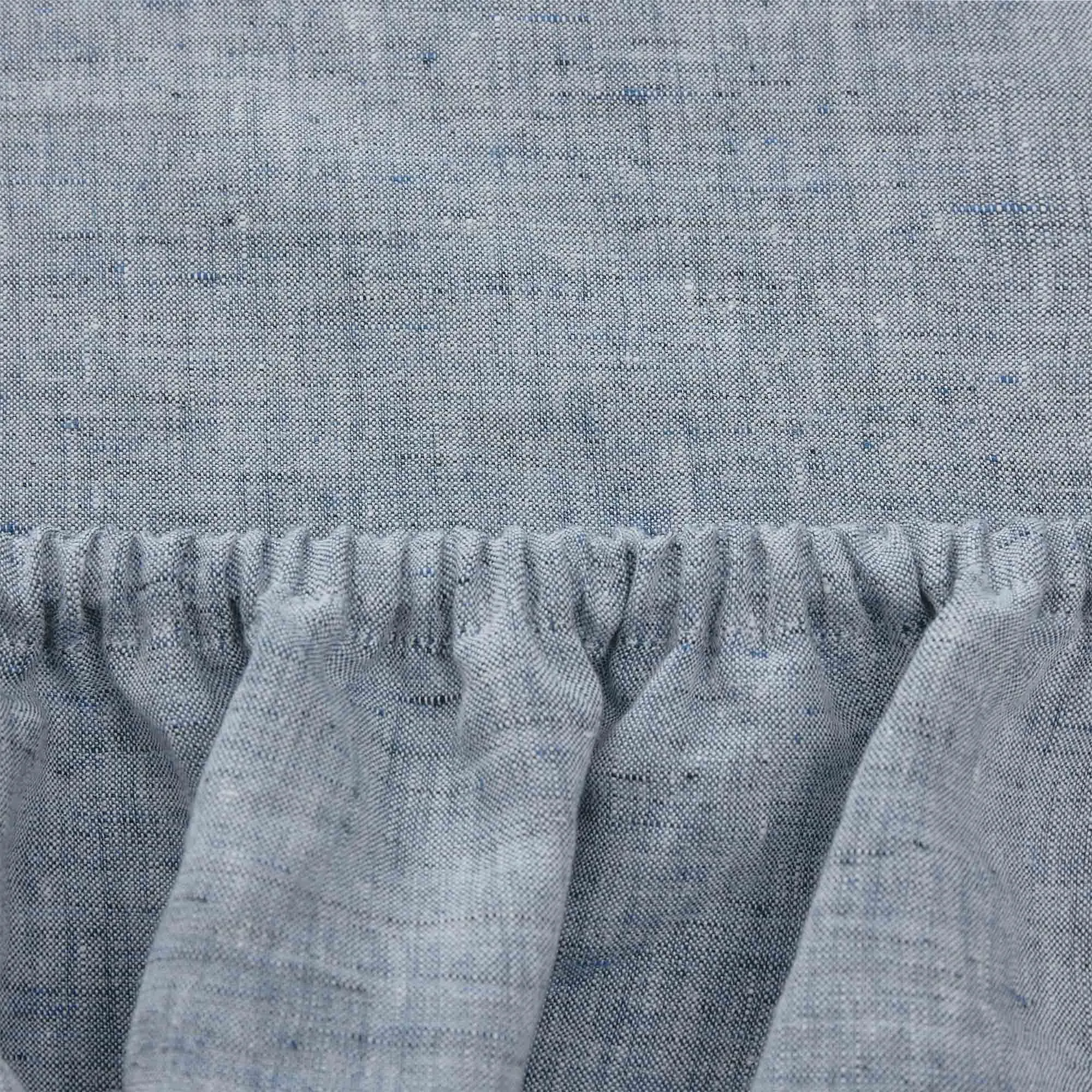 Sameiro Linen Fitted Sheet [Dark grey blue]