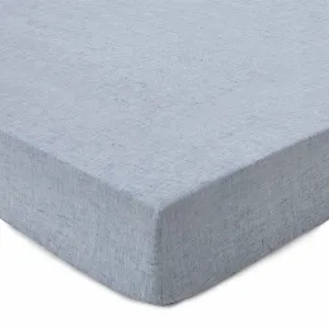 Sameiro Linen Fitted Sheet [Dark grey blue]