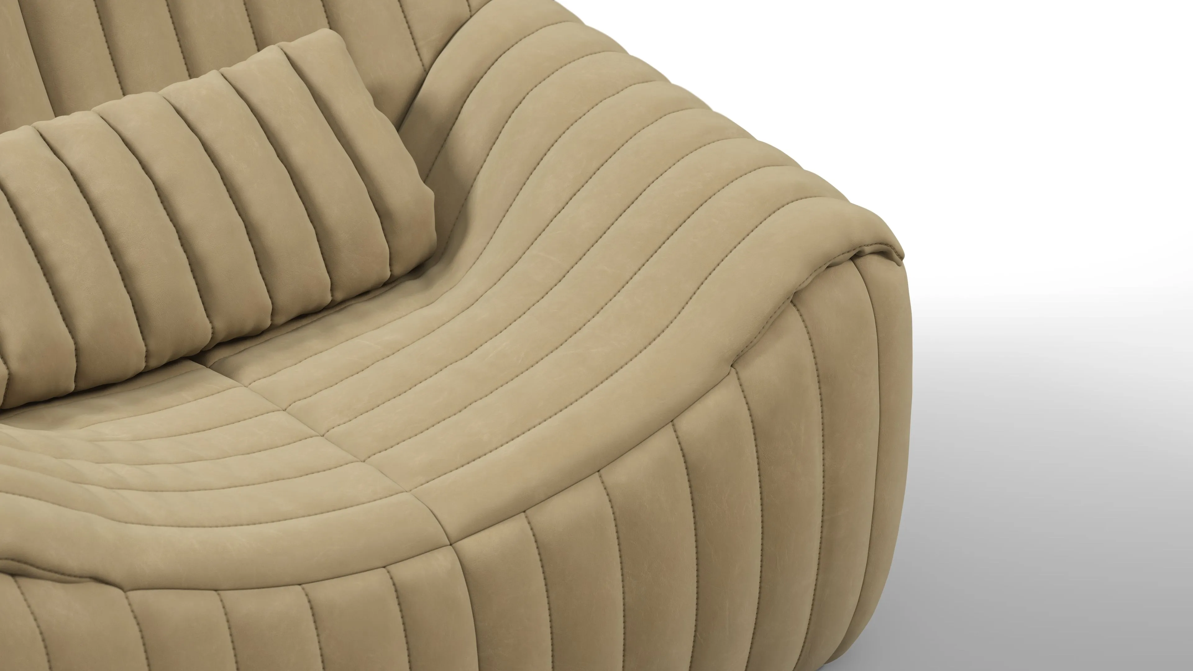 Sandra - Sandra Lounge Chair, Beige Vegan Leather