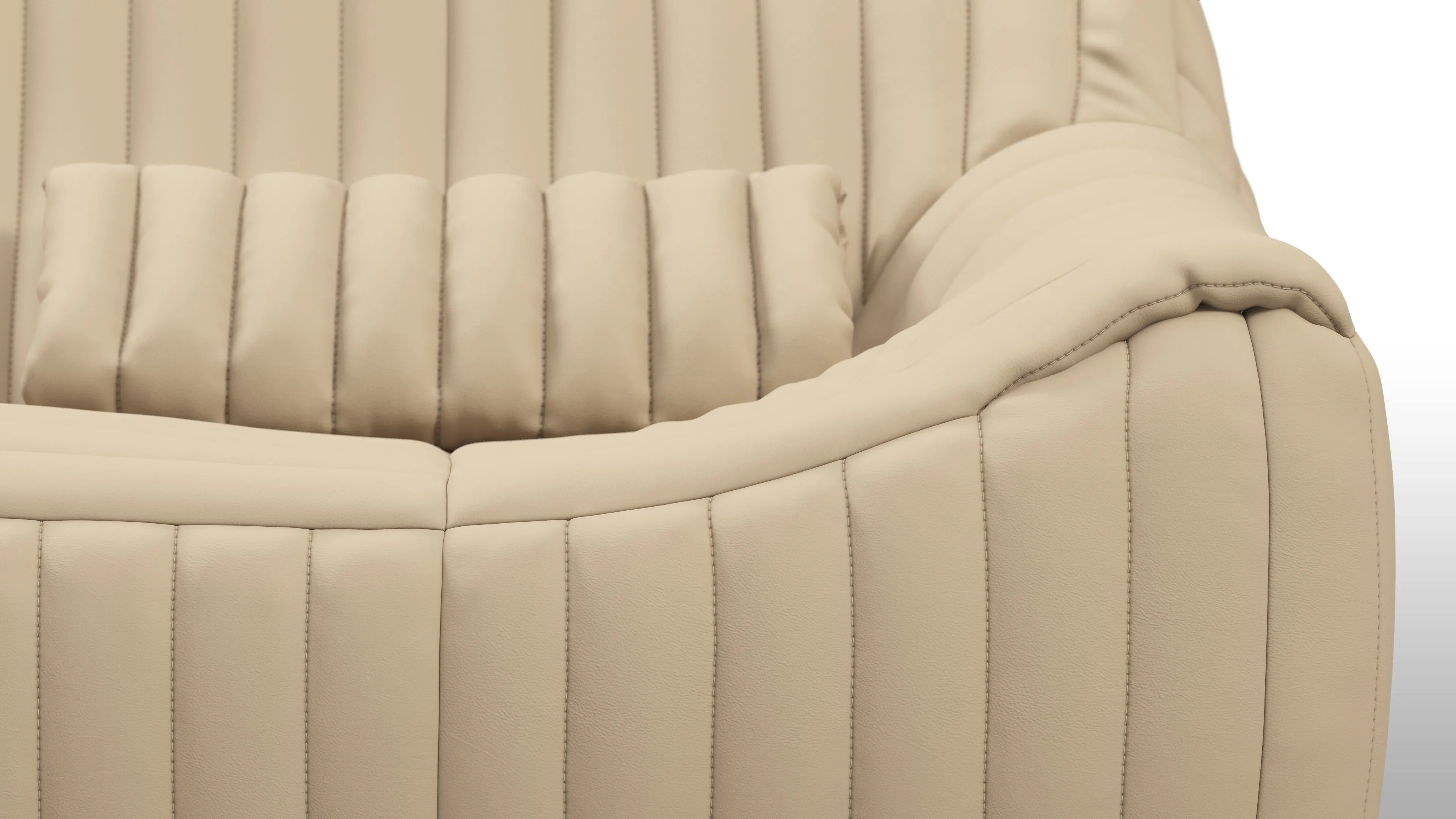 Sandra - Sandra Two Seater Sofa, Alabaster Vegan Leather