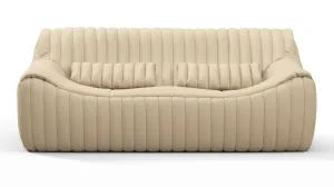 Sandra - Sandra Two Seater Sofa, Alabaster Vegan Leather
